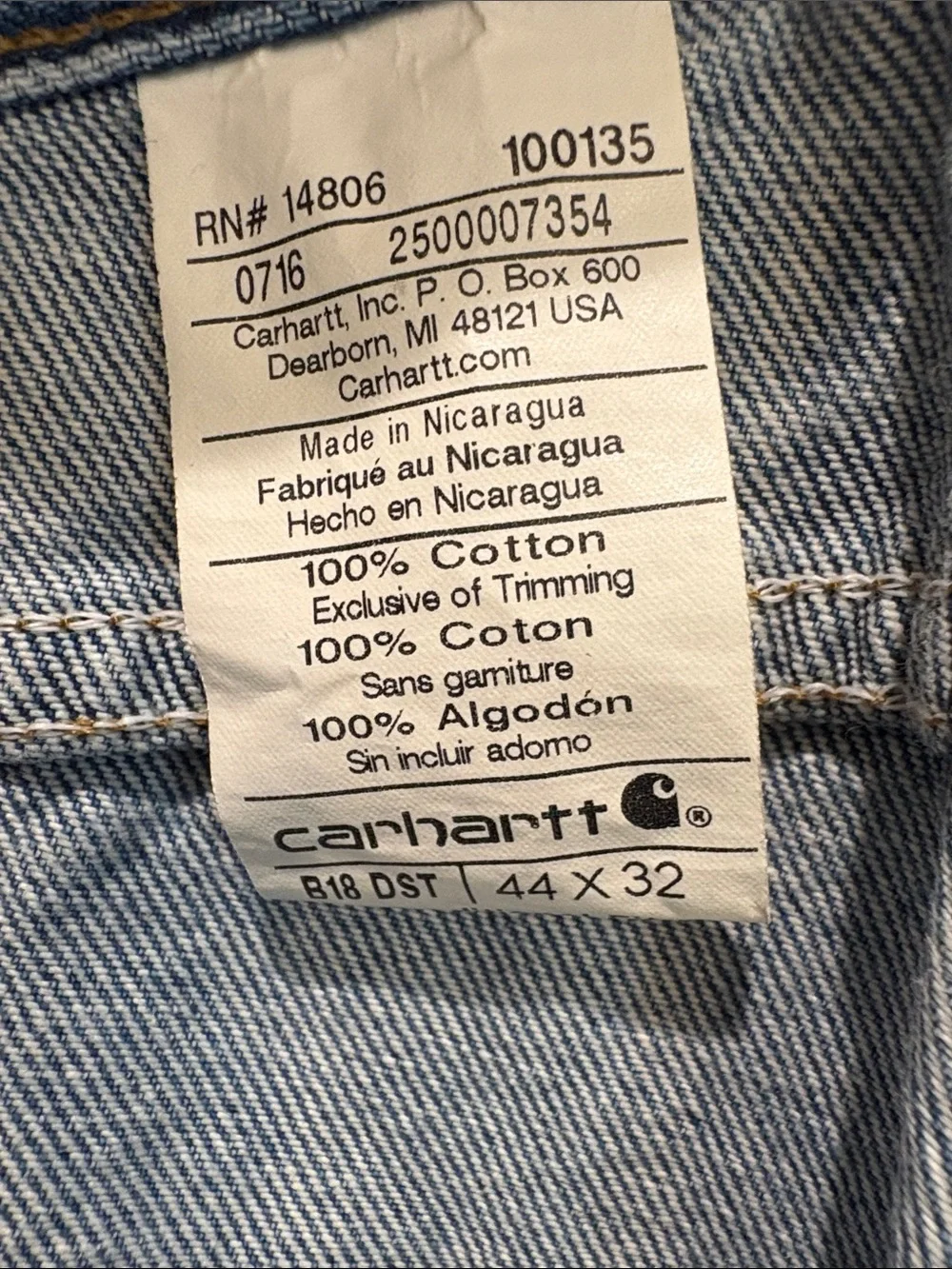Carhartt Light Blue Relaxed Fit Denim Jeans